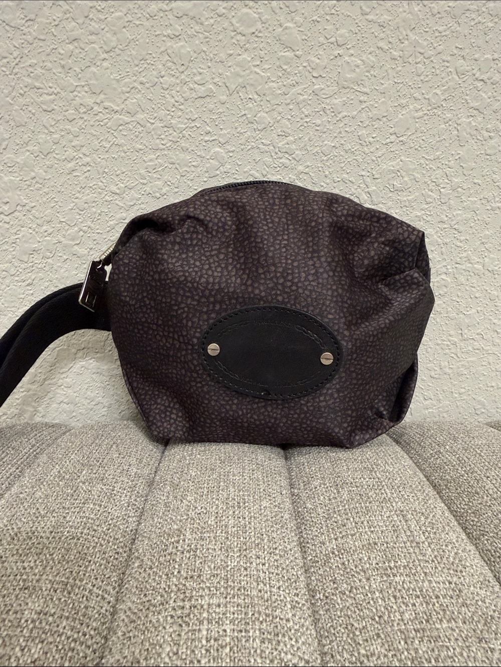 Women's Dark Brown Textured Wristlet Clutch